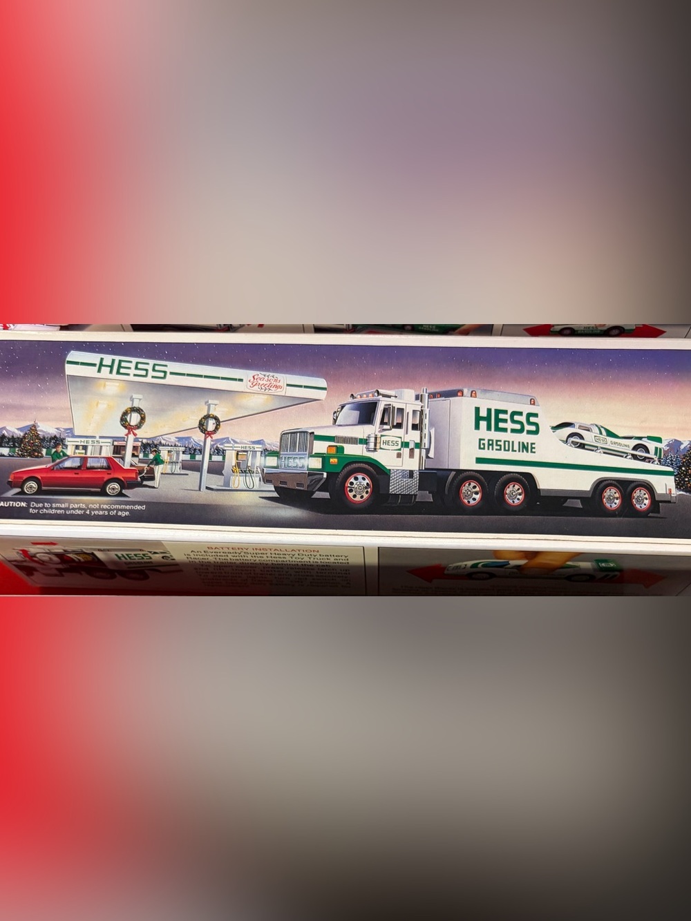 NIB Vintage 1988 Hess Toy Truck and Racer Holiday Edition Collectible